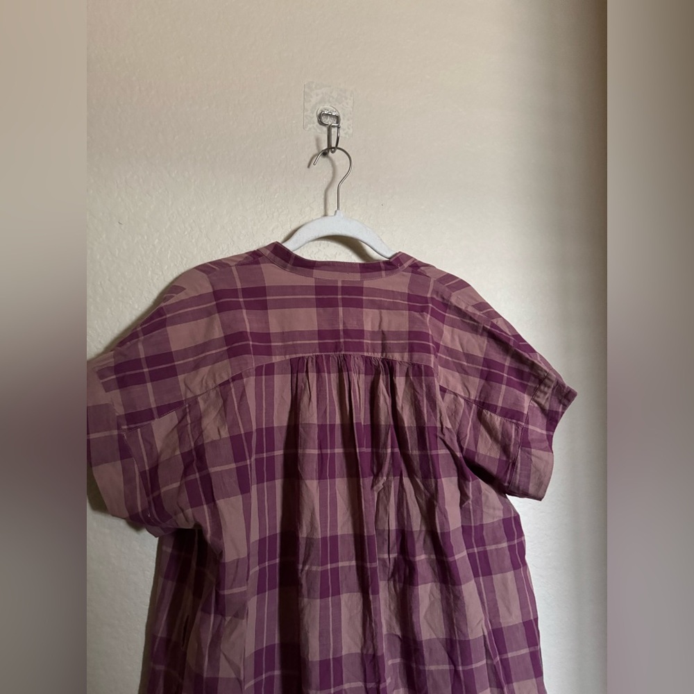 Button-Front Midi Dress in Pink Plaid - Picture 6 of 7